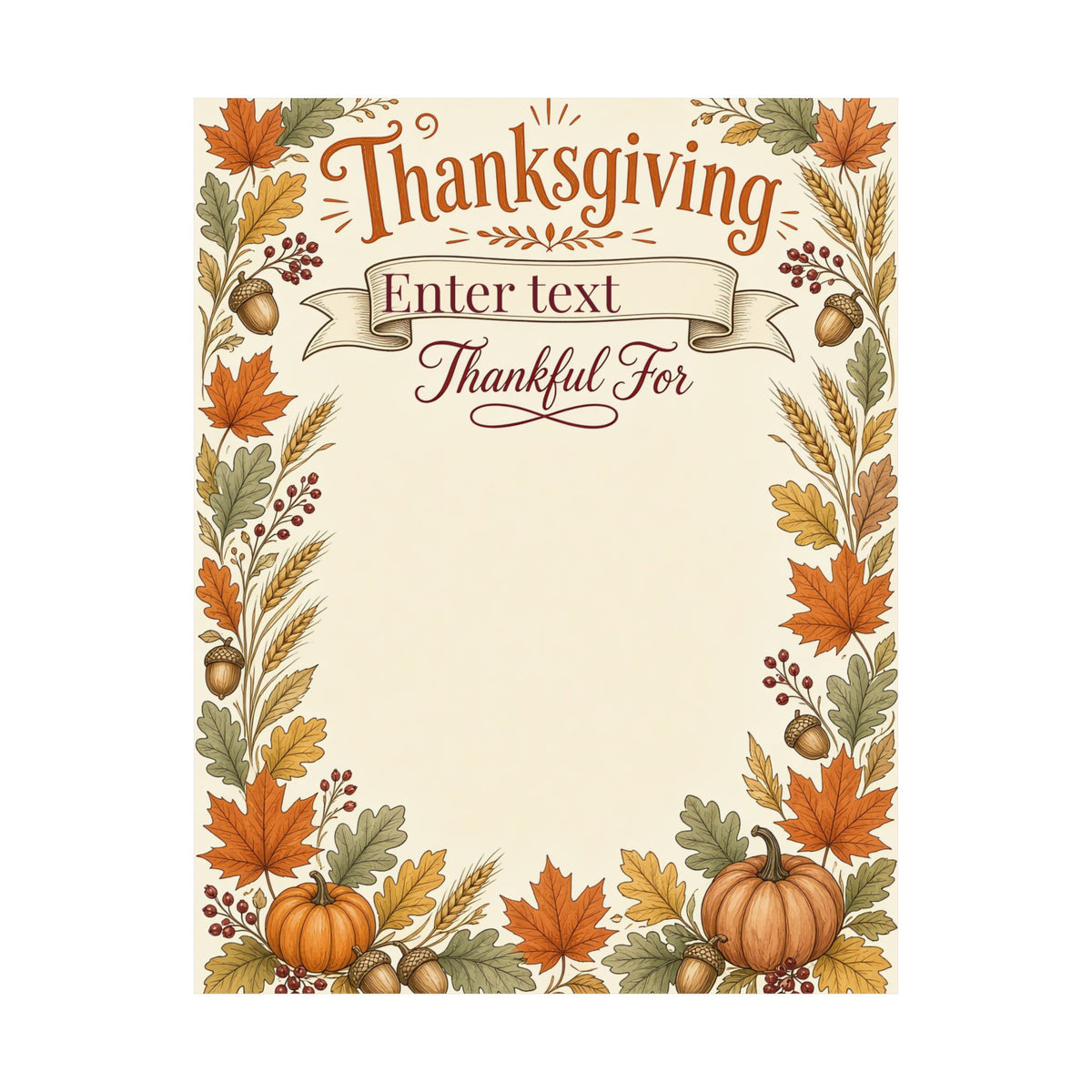 Personalized Family Thanksgiving Thankful For Poster
