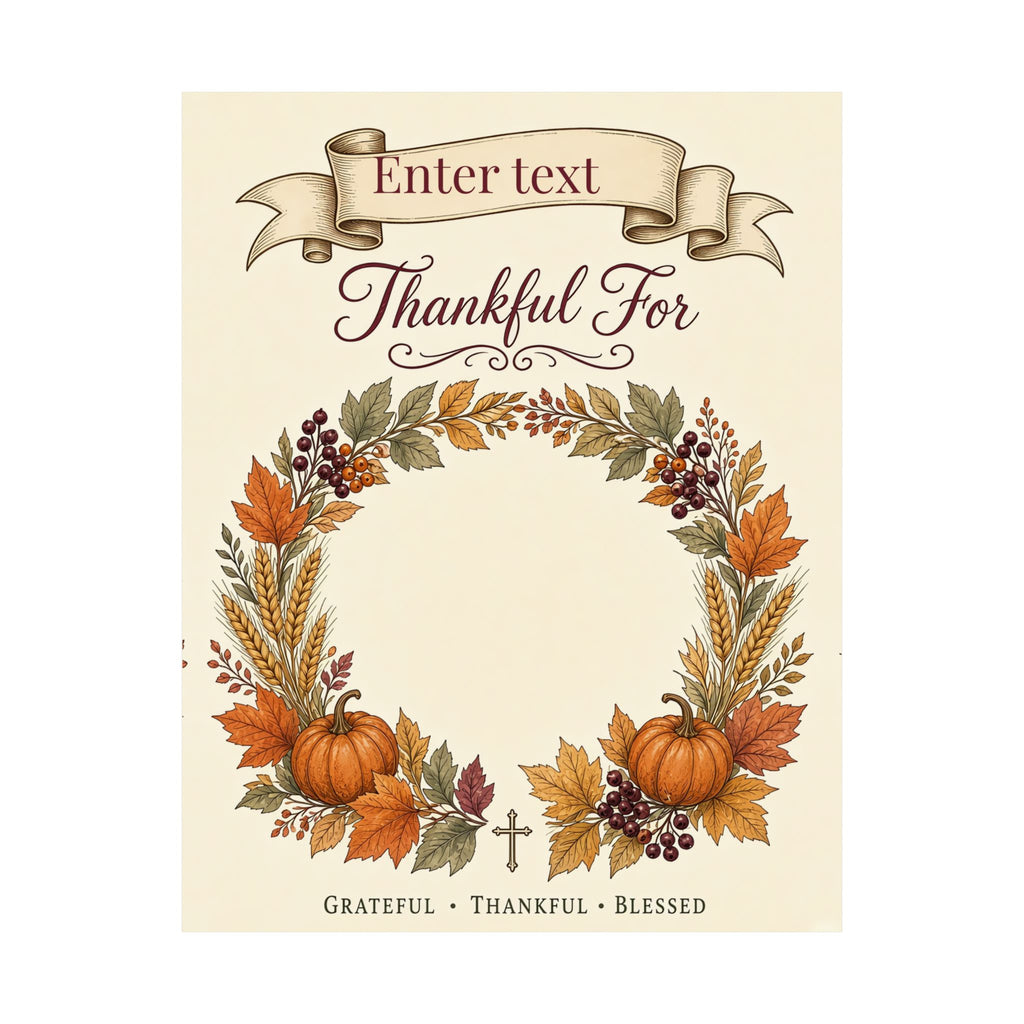 Personalized Faith Friendsgiving Thankful For Sign-In Poster