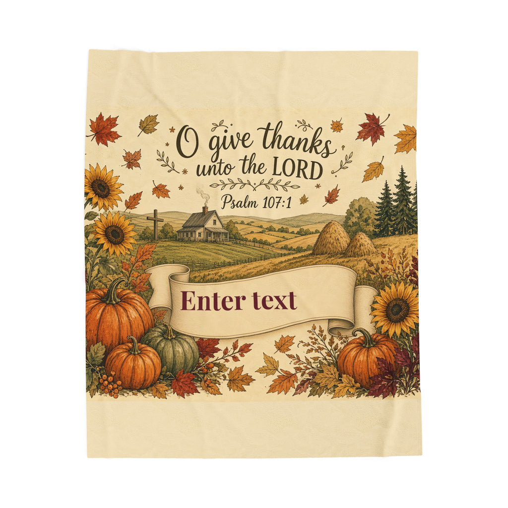 Personalized Faith Friendsgiving Harvest Blanket
