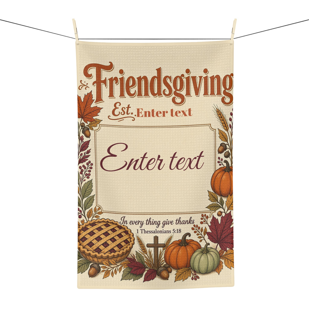Personalized Faith Friendsgiving Tea Towel