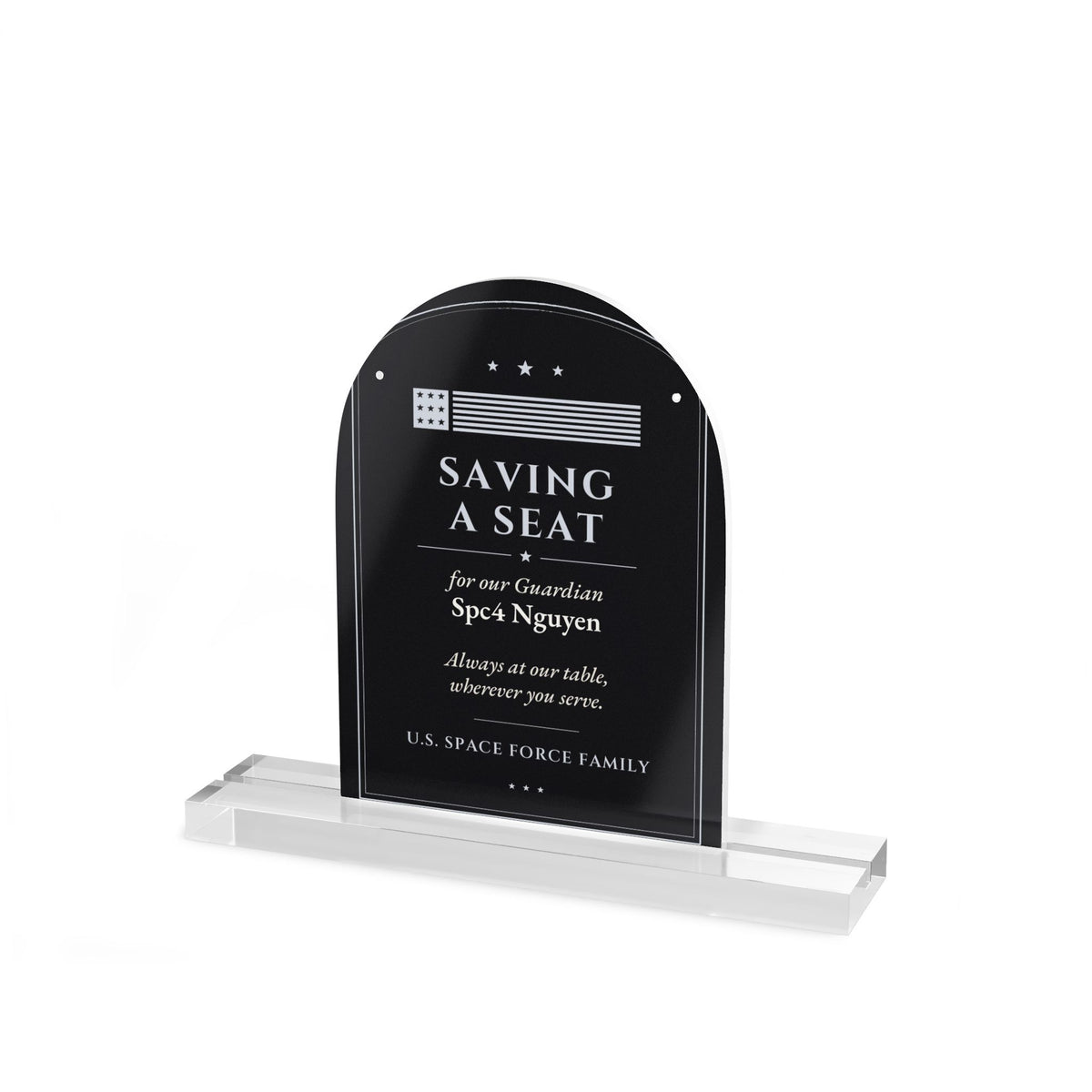 Personalized "Saving a Seat" Space Force Table Sign