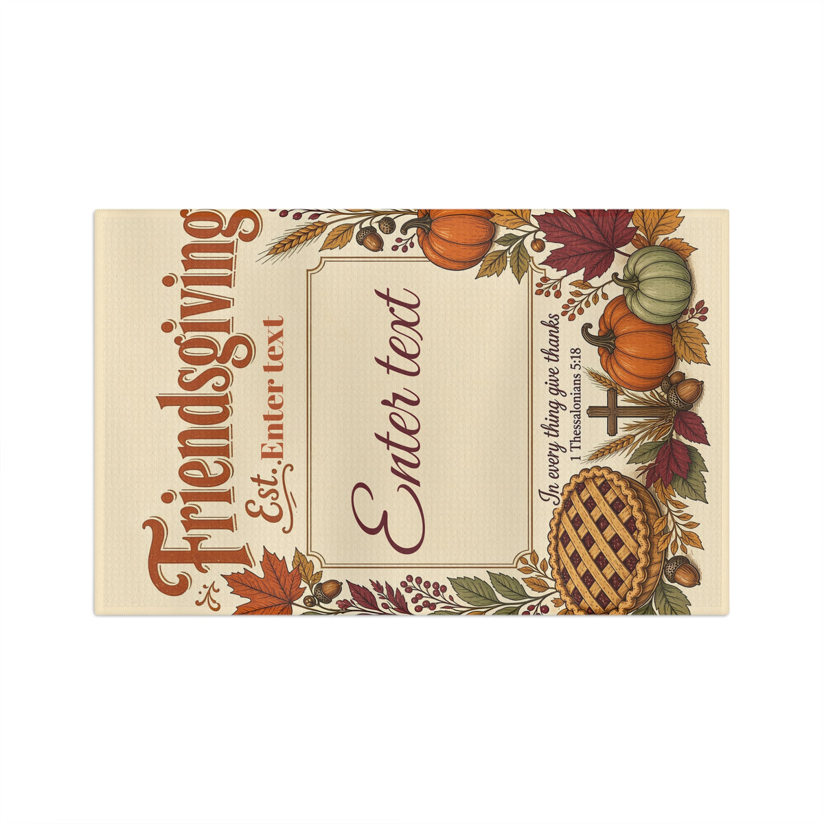 Personalized Faith Friendsgiving Tea Towel