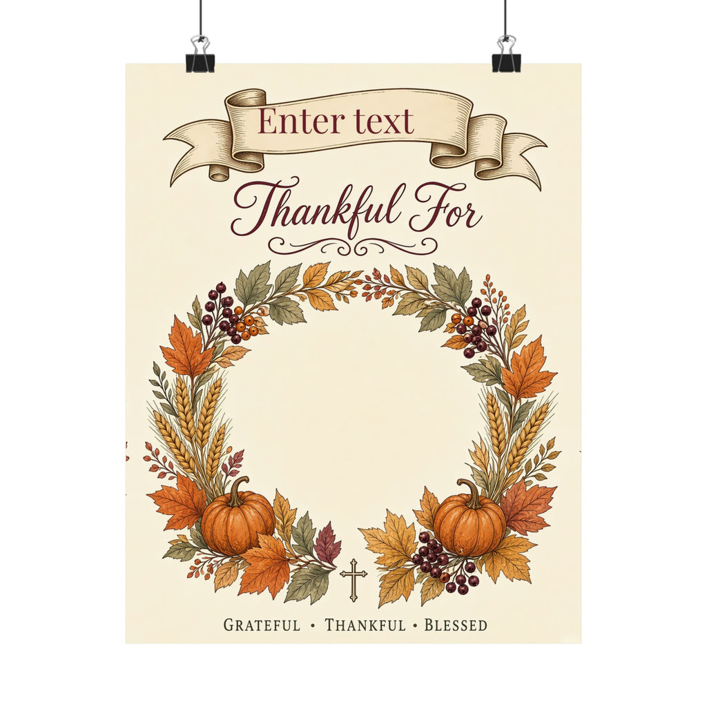 Personalized Faith Friendsgiving Thankful For Sign-In Poster