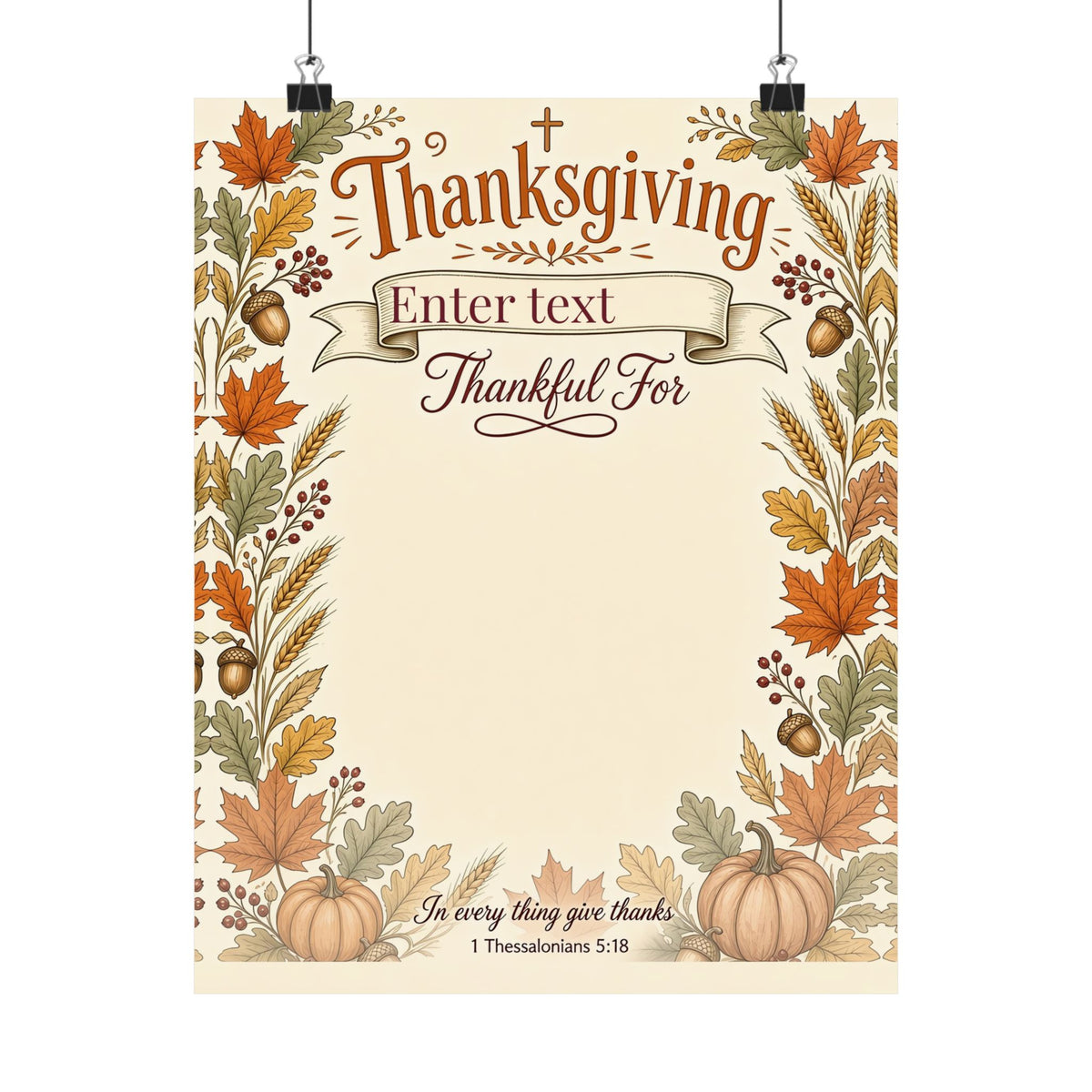 Personalized Faith Family Thanksgiving Thankful For Poster