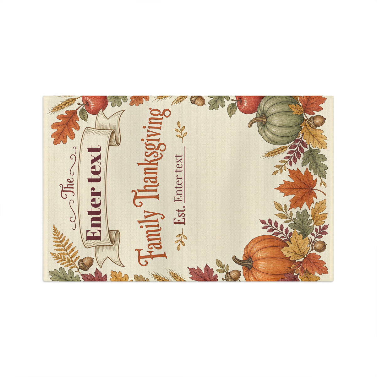 Personalized Family Thanksgiving Tea Towel