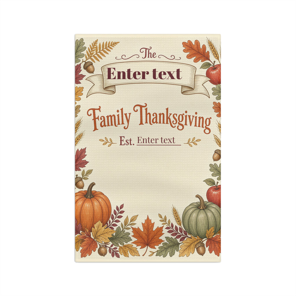 Personalized Family Thanksgiving Tea Towel
