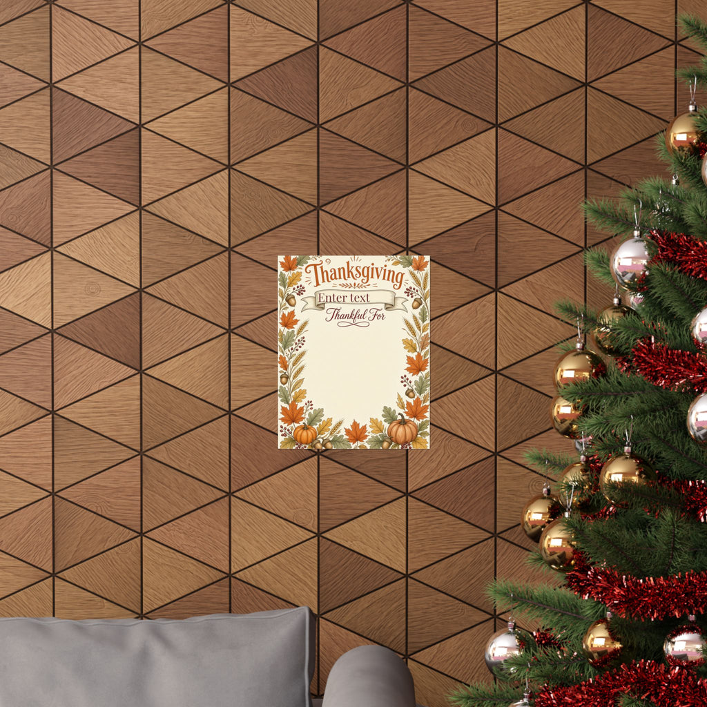 Personalized Family Thanksgiving Thankful For Poster