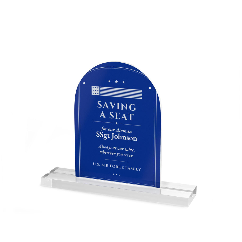 Personalized "Saving a Seat" Air Force Table Sign