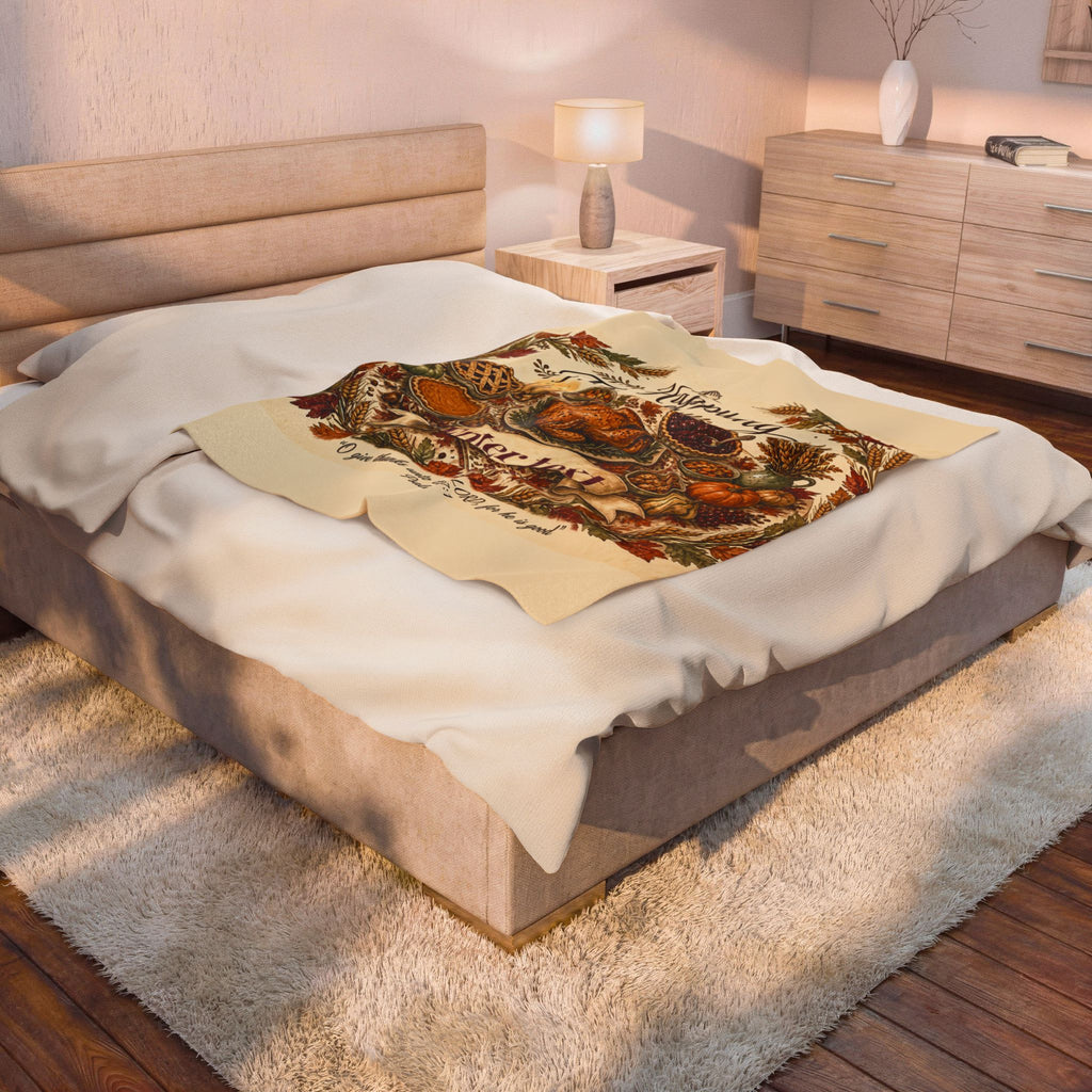 Personalized Faith Family Thanksgiving Blanket