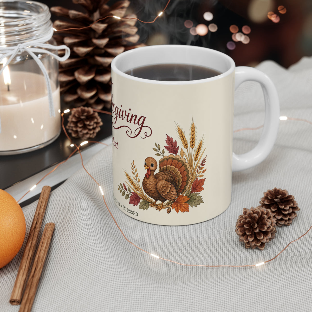 Personalized Faith Thanksgiving Name Mug