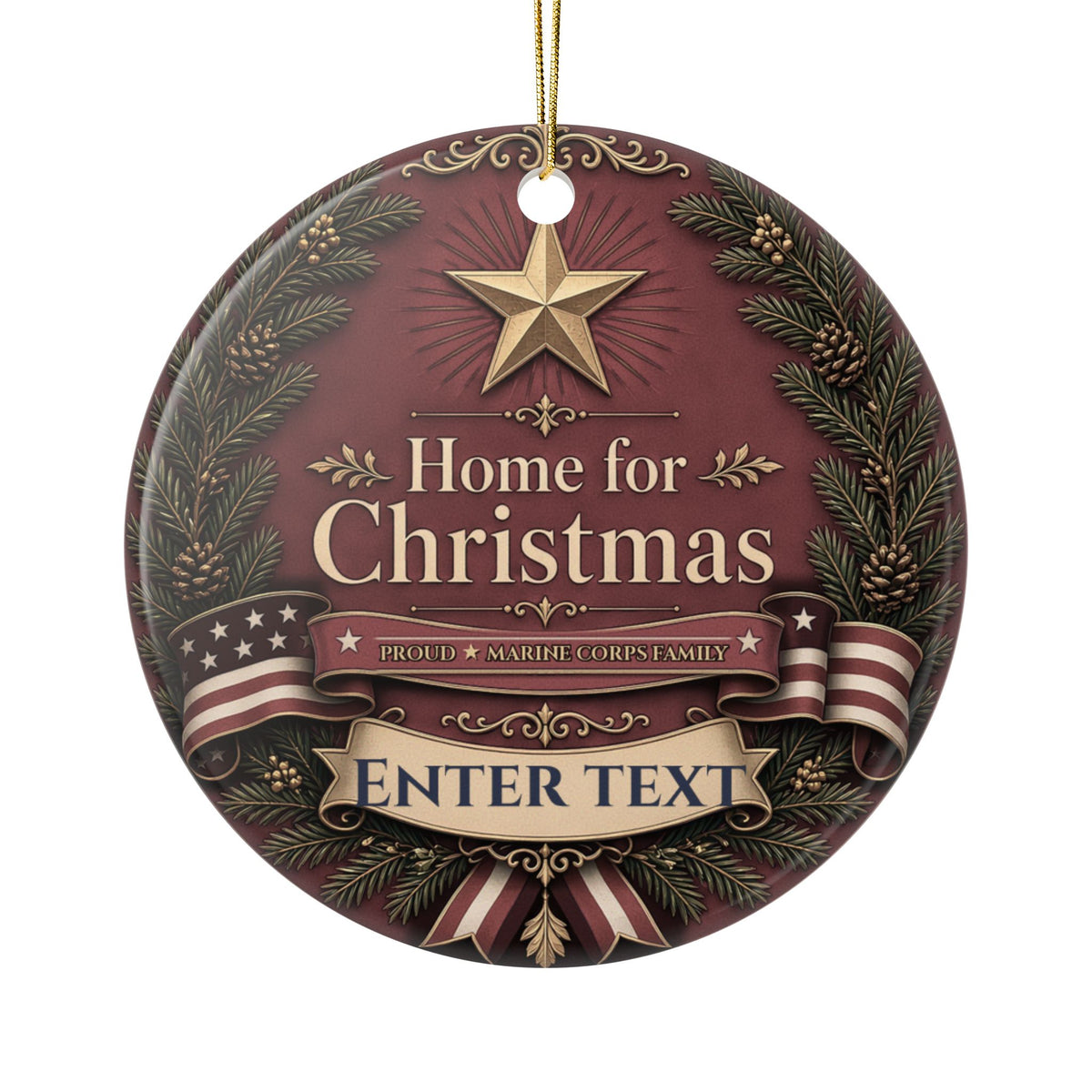 Personalized Proud Marine Corps Family Ornament