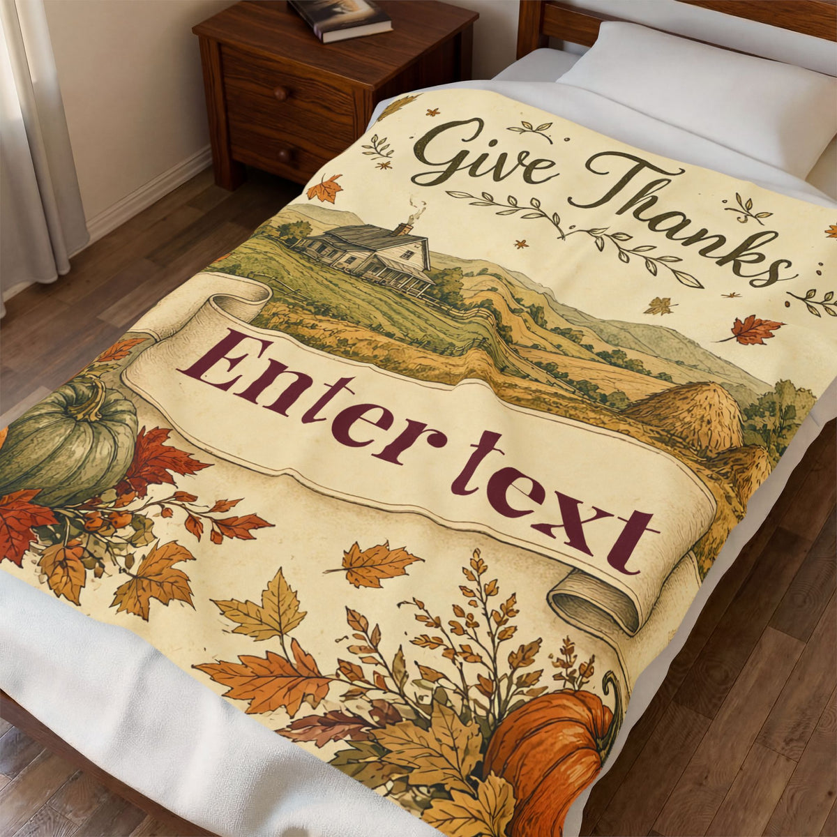 Personalized Friendsgiving Harvest Blanket