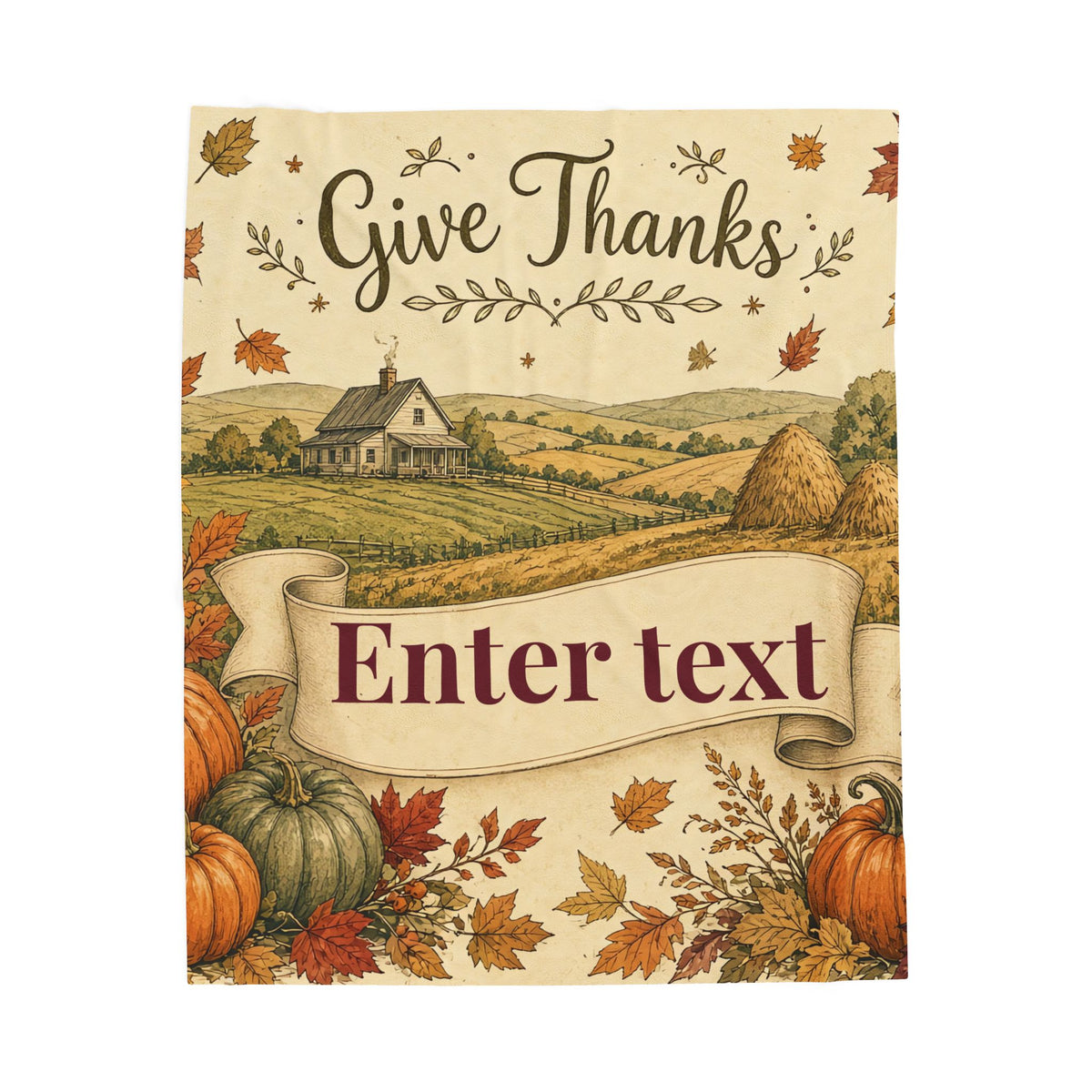 Personalized Friendsgiving Harvest Blanket