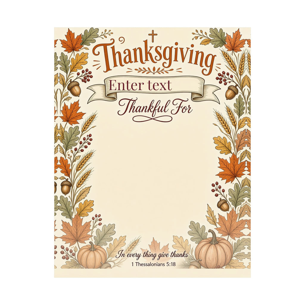 Personalized Faith Family Thanksgiving Thankful For Poster