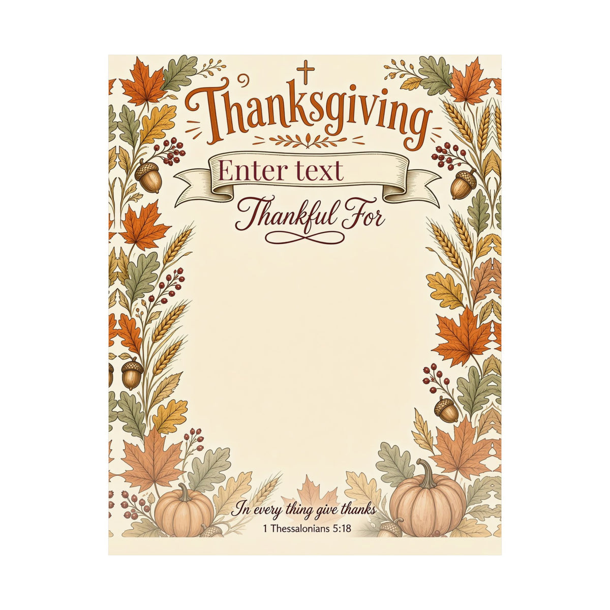 Personalized Faith Family Thanksgiving Thankful For Poster
