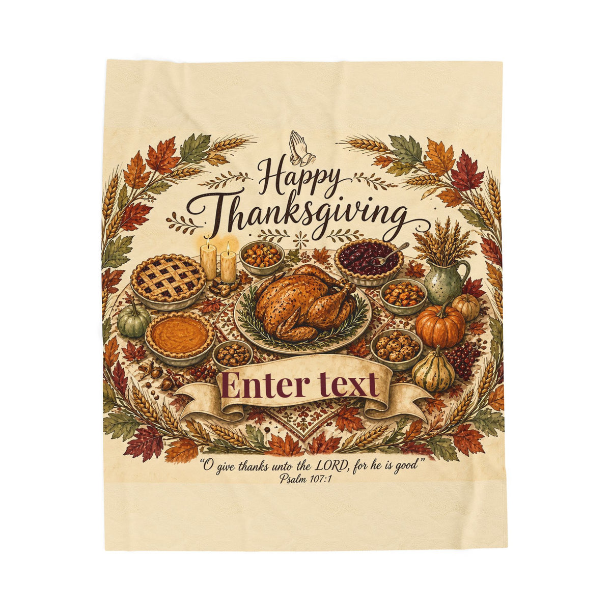 Personalized Faith Family Thanksgiving Blanket