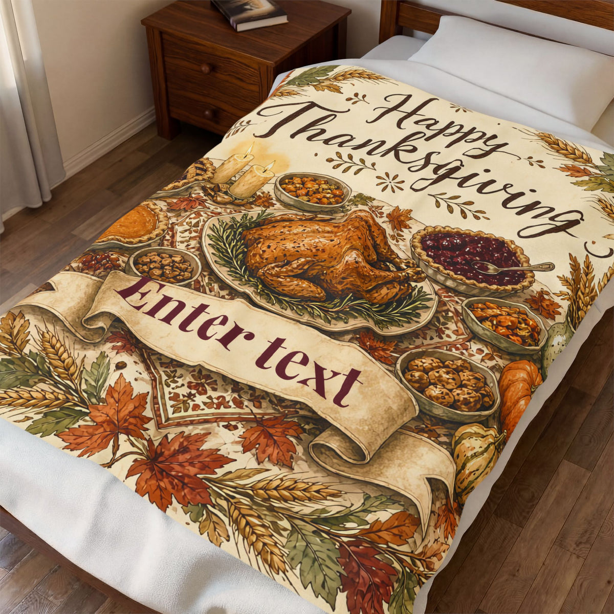 Personalized Family Thanksgiving Blanket