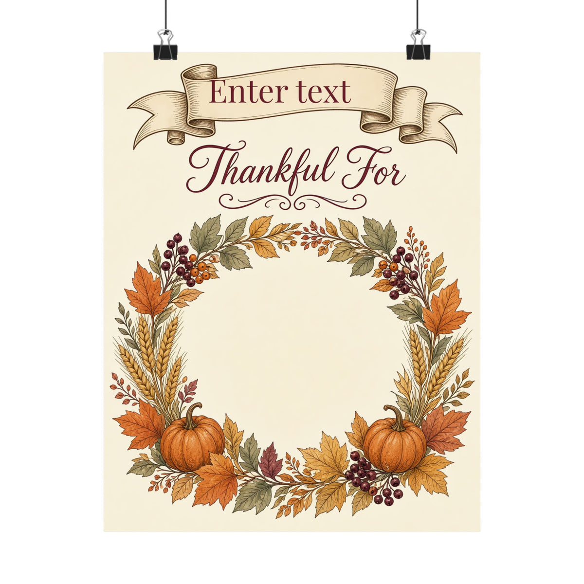 Personalized Friendsgiving Thankful For Sign-In Poster