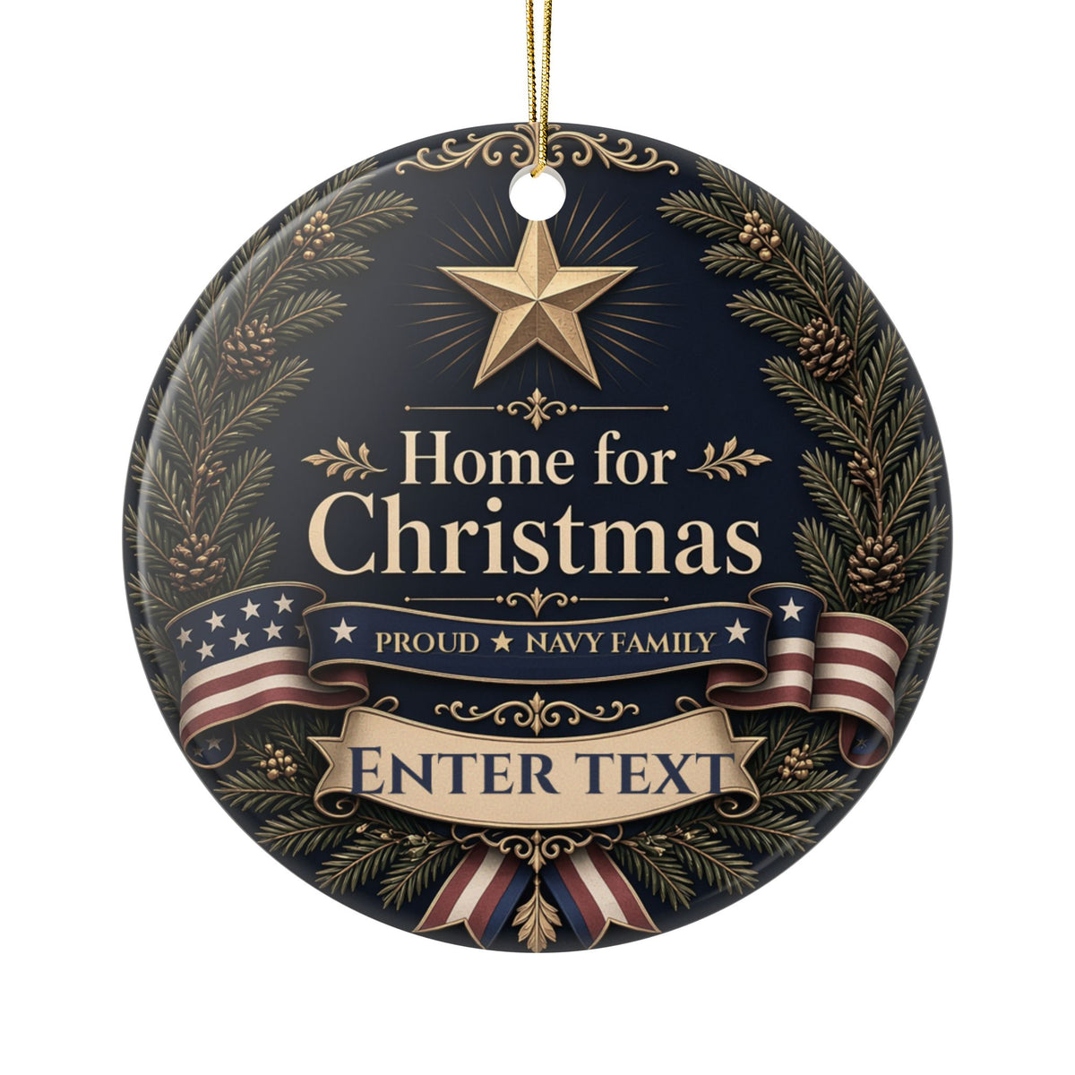 Personalized Proud Navy Family Ornament