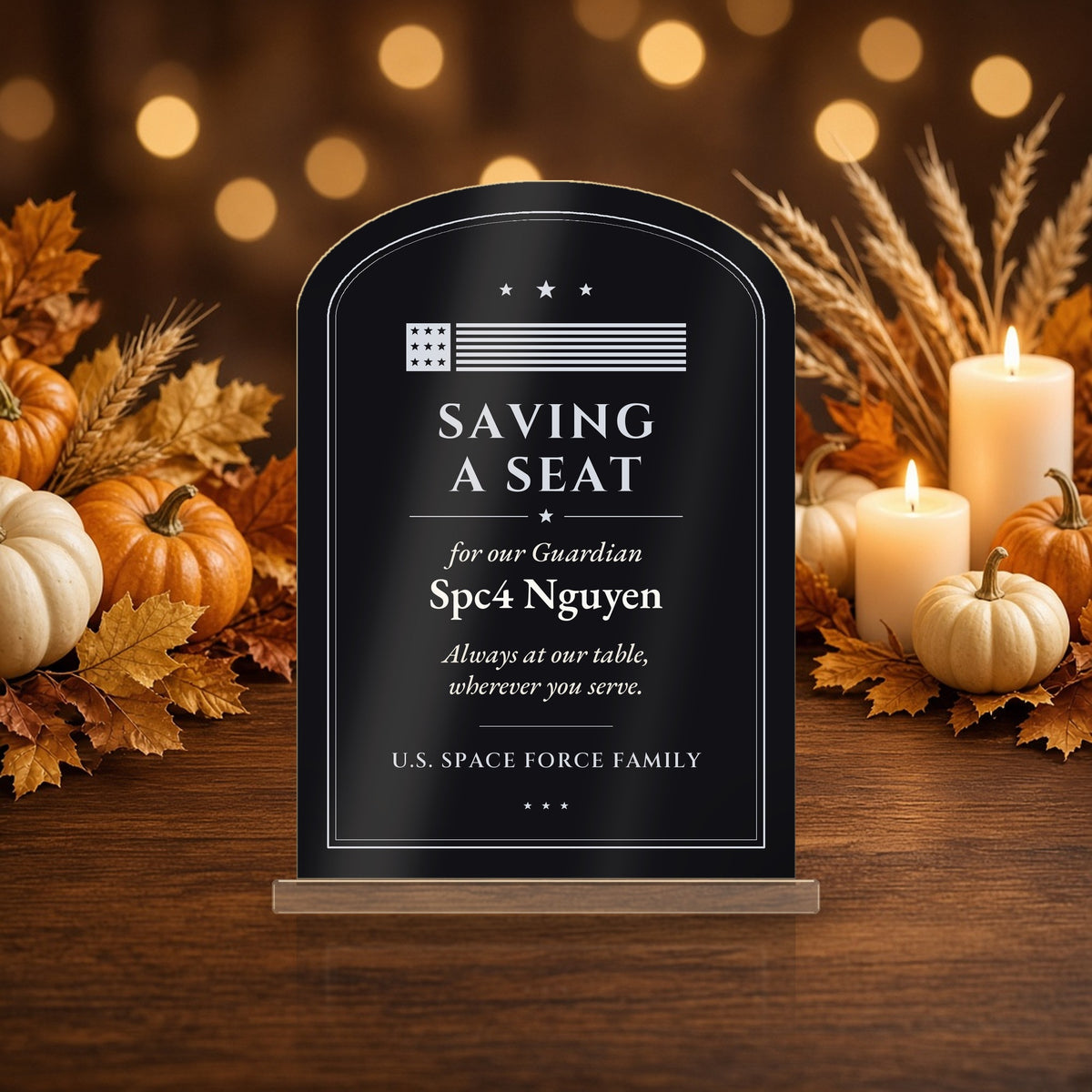 Personalized "Saving a Seat" Space Force Table Sign